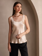 19Momme Silk Sleeveless U Neck Women's Tank Top