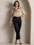 Women's 19 Momme Silk Long Sleeves Button-Up Shirt