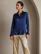 Women's 19 Momme Silk Long Sleeves Button-Up Shirt