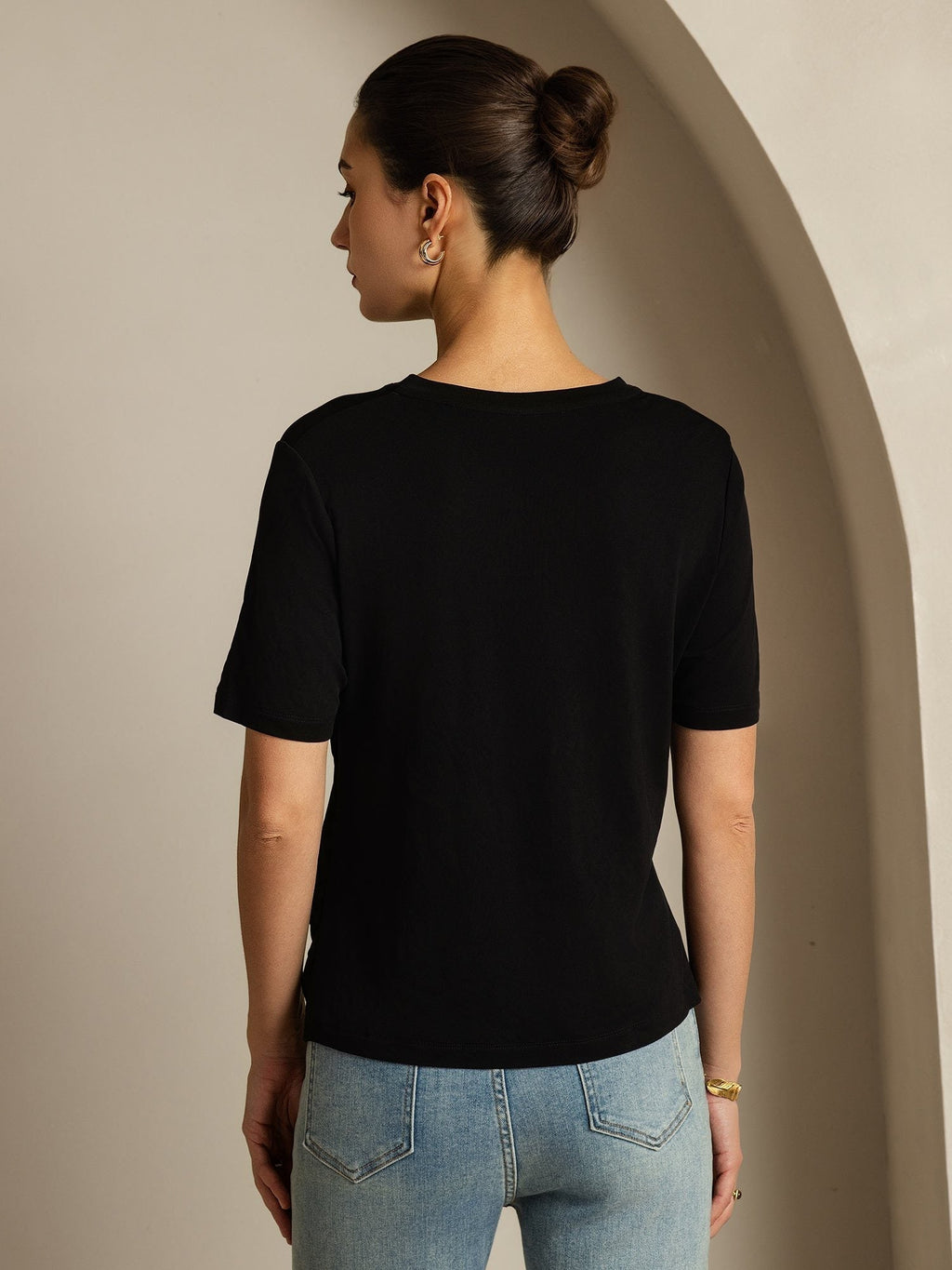 Pure Silk V-Neck Women's T-Shirt