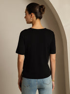 Pure Silk V-Neck Women's T-Shirt