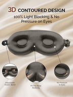 22Momme Pure Silk 3D Contoured Adjustable Eye Mask