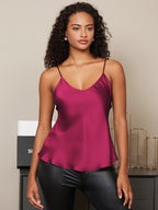 100% Mulberry Silk Spaghetti Strap Basic Camisole Top
