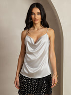 19Momme Silk Cowl Neck Camisole Top