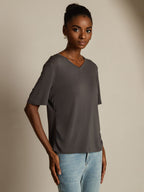 Pure Silk V-Neck Women's T-Shirt