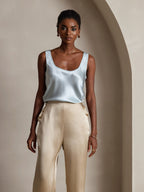 19Momme Silk Sleeveless U Neck Women's Tank Top