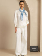 100% Mulberry Silk Classic  Elegant Square Scarf - Size 90x90cm
