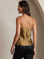 100% Mulberry Silk Spaghetti Strap V Neck Camisole Top