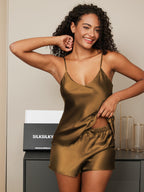 100% Mulberry Silk V-Neck Cami Pajama Set