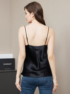100% Mulberry Silk Spaghetti Strap V Neck Camisole Top