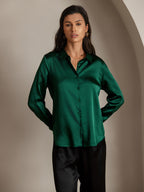 Women's 19 Momme Silk Long Sleeves Button-Up Shirt