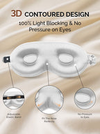 22Momme Pure Silk 3D Contoured Adjustable Eye Mask