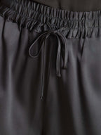 19Momme Silk Women's High-Waist A-Line Shorts with Shirred Drawstring Waist
