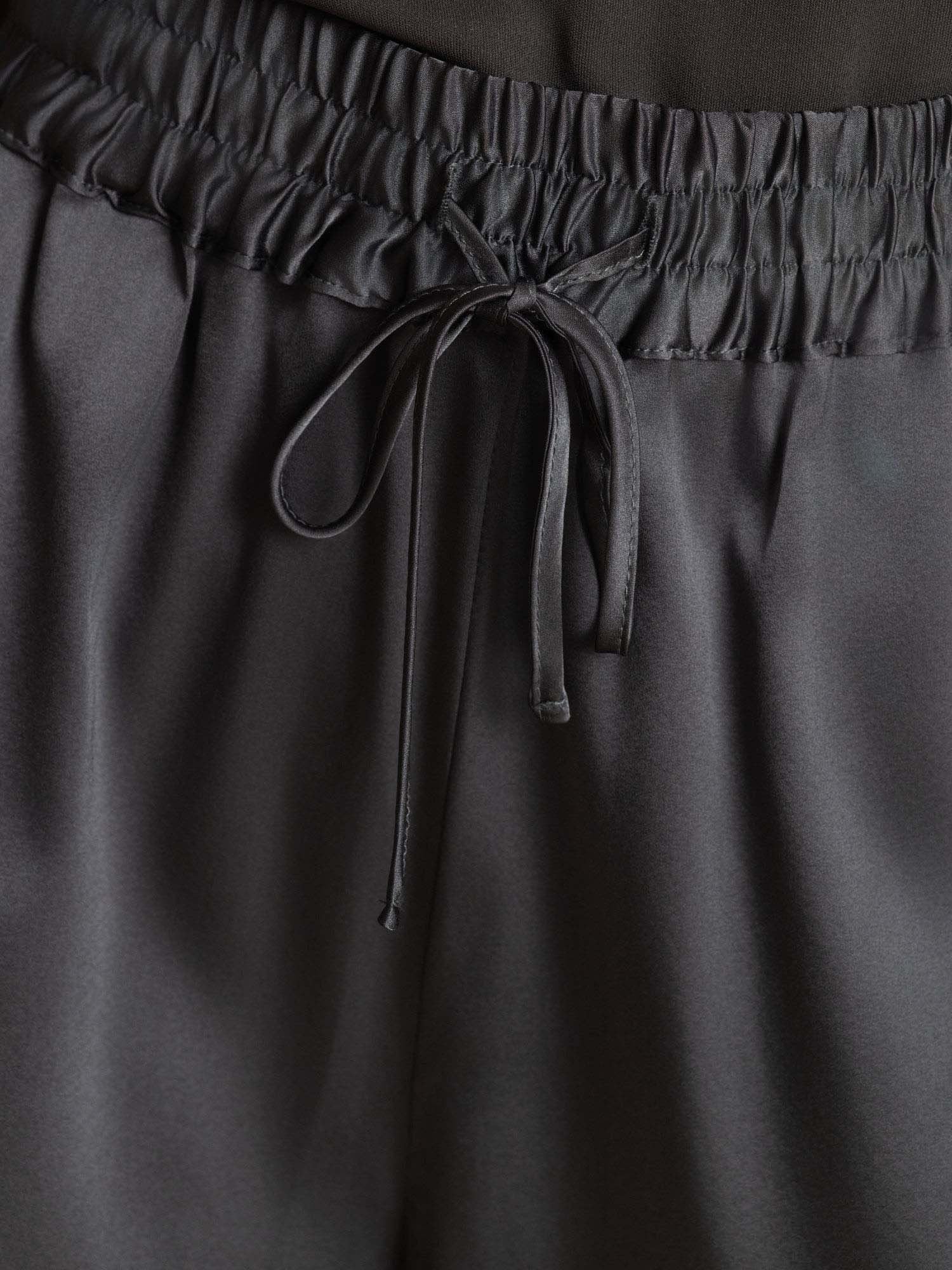 19Momme Silk Women's High-Waist A-Line Shorts with Shirred Drawstring Waist