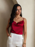 19Momme Silk Cowl Neck Camisole Top