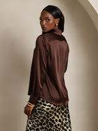 Women's 19 Momme Silk Long Sleeves Button-Up Shirt