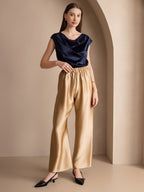 19Momme Silk Cap Sleeve Cowl Neck Women's Top