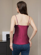 100% Mulberry Silk Spaghetti Strap V Neck Camisole Top