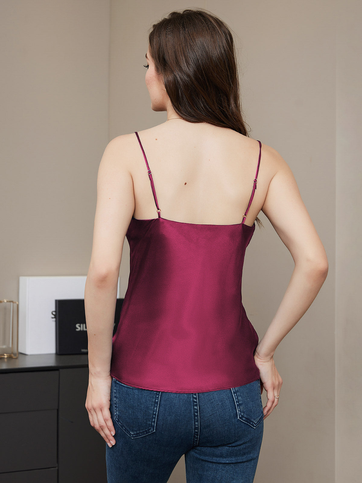 100% Mulberry Silk V Neck Camisole Top