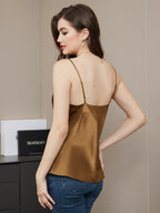 100% Mulberry Silk V Neck Camisole Top