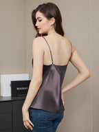 100% Mulberry Silk V Neck Camisole Top