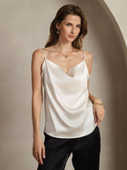 19Momme Silk Cowl Neck Camisole Top