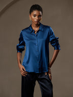 Women's 19 Momme Silk Long Sleeves Button-Up Shirt