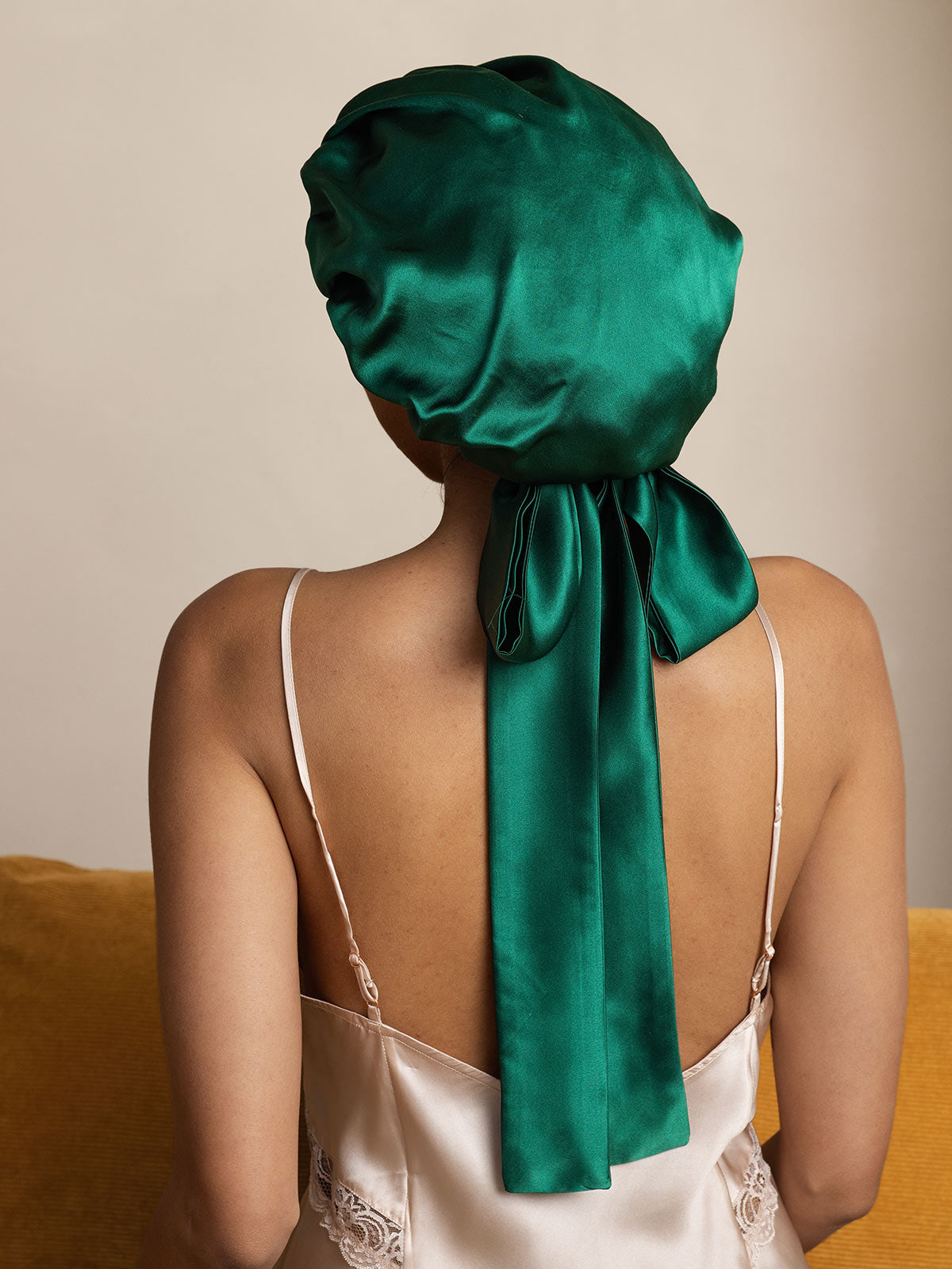 100% Mulberry Silk  Casual Bonnet with Long Ribbons (Two-tone and Double-sided)